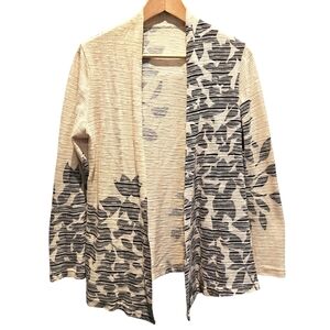 Cleo floral leaves print‎ lightweight open cardigan